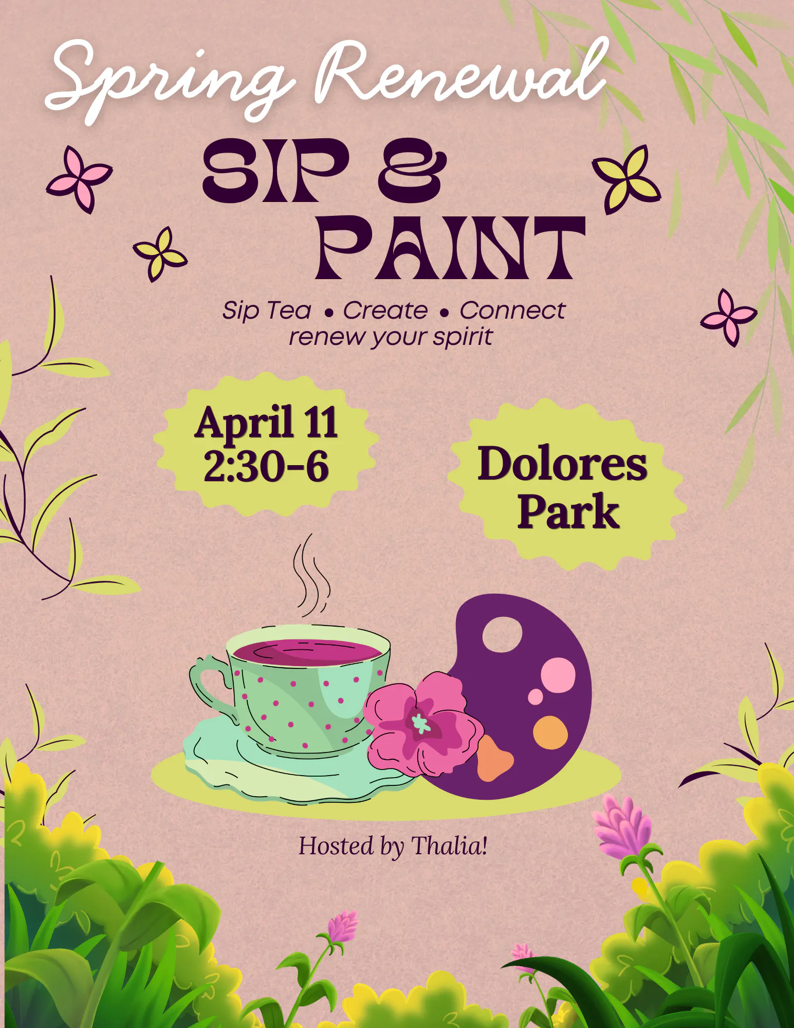 Spring Renewal  Afternoon Sip & Paint