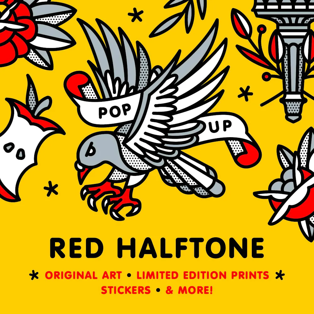 Red Halftone Pop-Up
