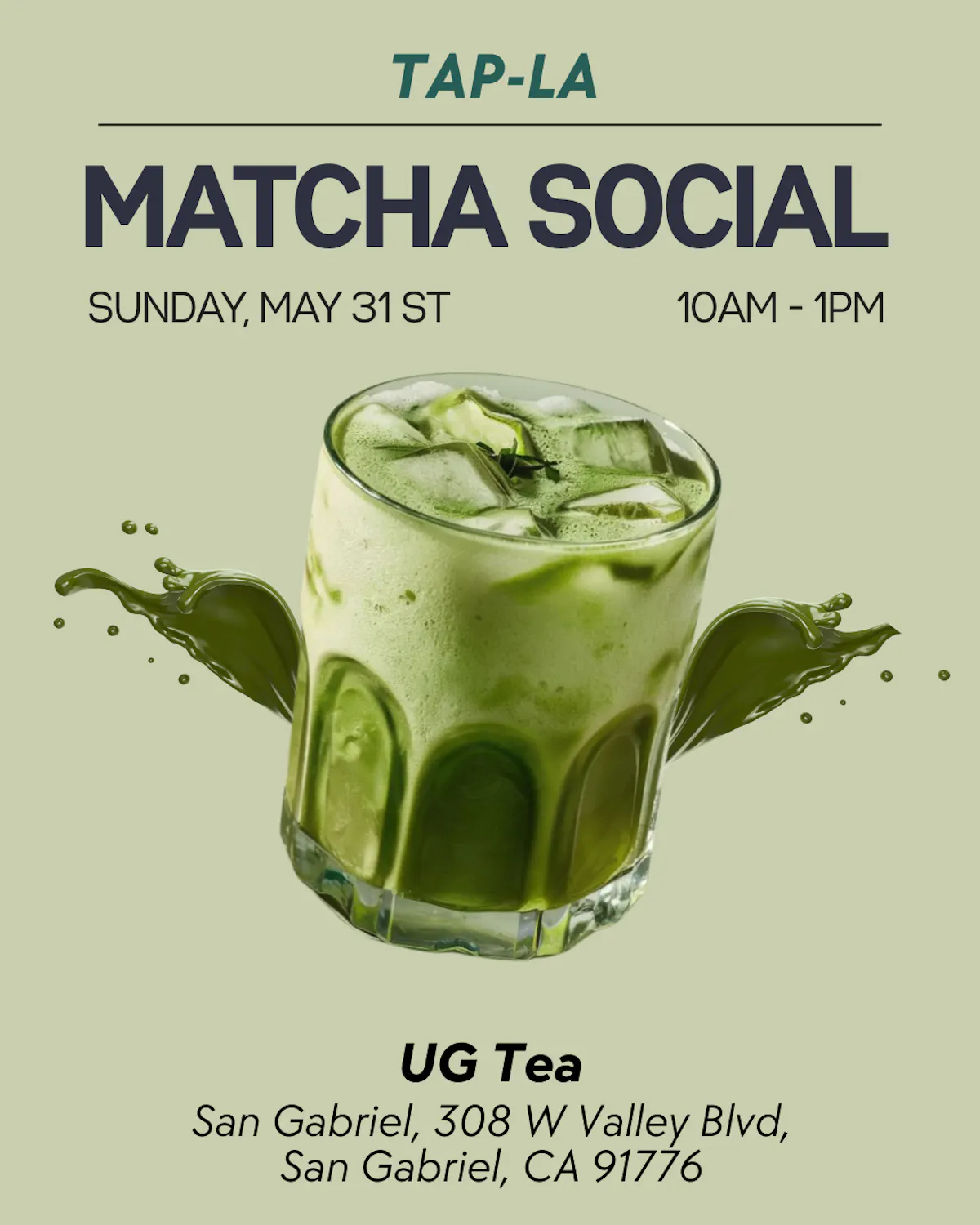 Matcha Social: UG Tea flyer