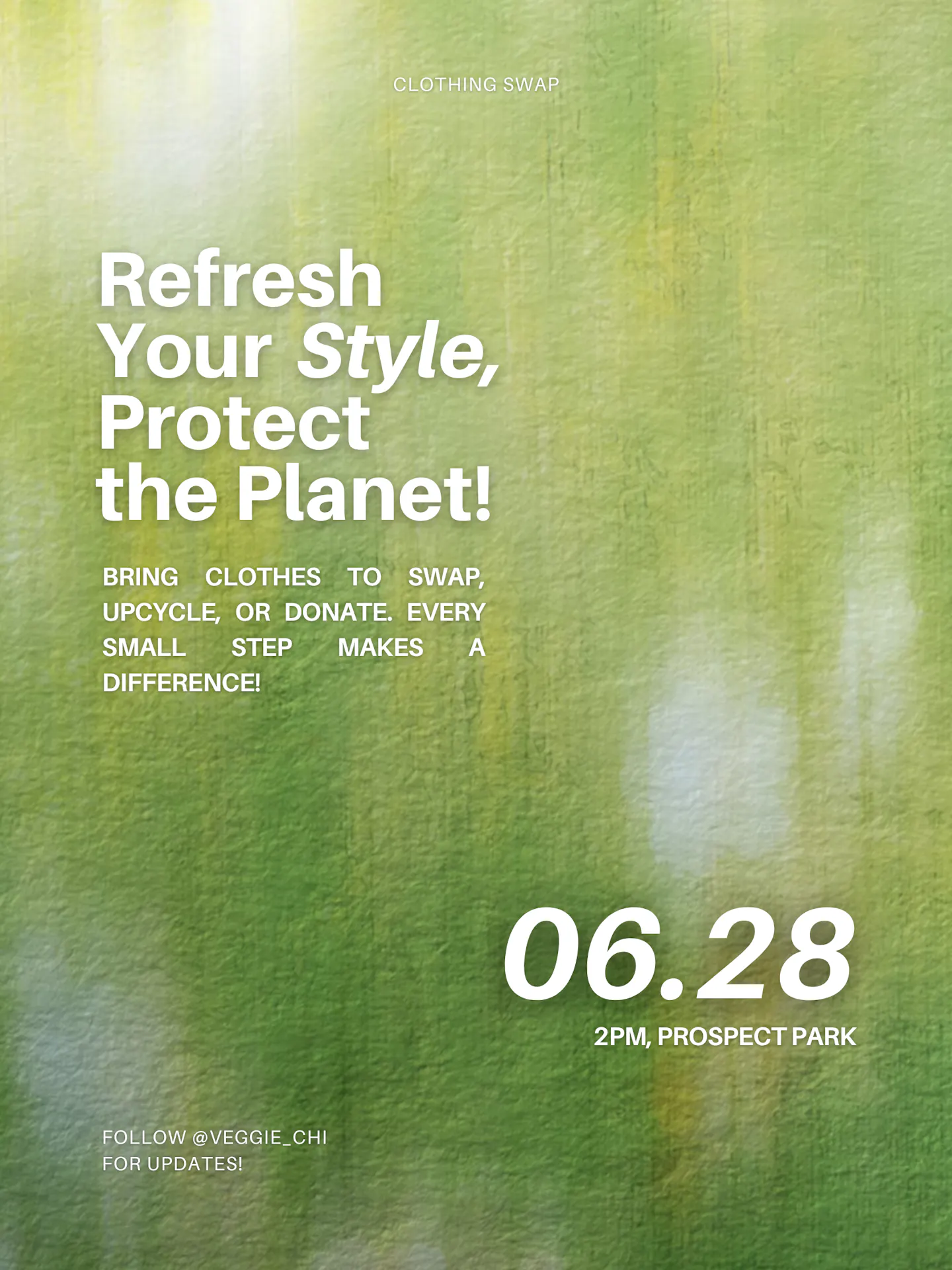 Neon Green Bold Minimalist Photocentric Sustainable Fashion Upcycle, Swap and Donation of Clothing Event Poster.png.png