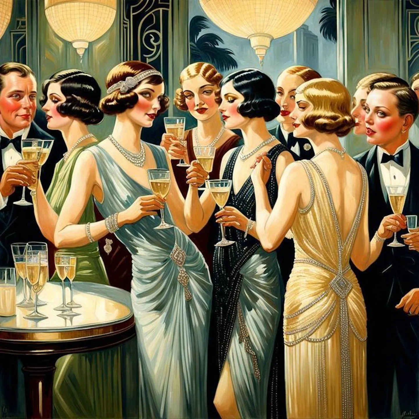 Young Women of the roaring 1920's at party (Art Deco).jpg