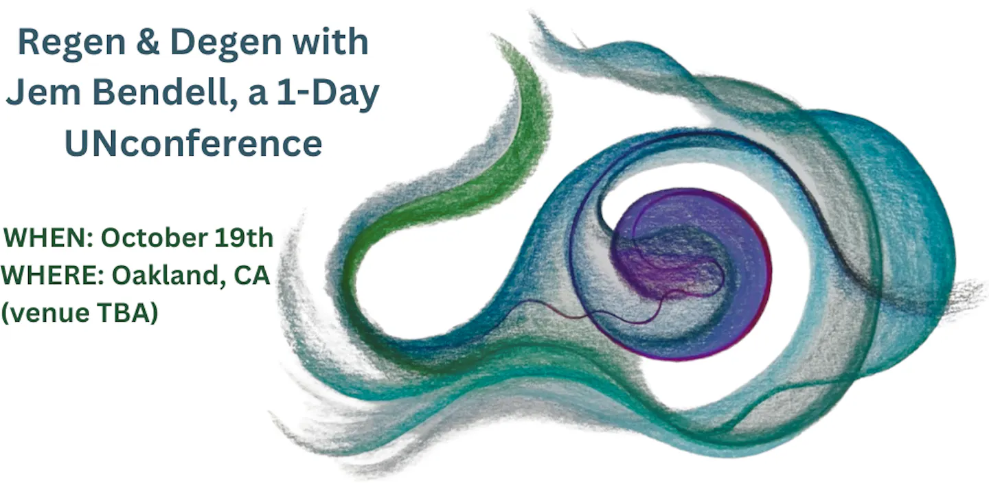 Join us for From Regen to Degen, a dynamic 1-day unconference focused on the themes of relocalization and regeneration, taking place on Sunday, October 19th in Oakland, CA. This event is designed .png